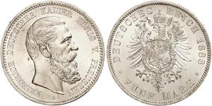 5 Mark Royaume de Prusse (1701-1918) Argent Frédéric III (Empire allemand) (1831-1888)