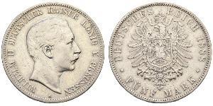 5 Mark Royaume de Prusse (1701-1918) Argent Wilhelm II, German Emperor (1859-1941)