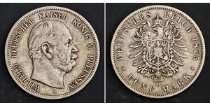 5 Mark Royaume de Prusse (1701-1918) Argent Wilhelm I, German Emperor (1797-1888)