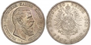 5 Mark Royaume de Prusse (1701-1918) Argent Frédéric III (Empire allemand) (1831-1888)