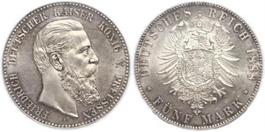 5 Mark Royaume de Prusse (1701-1918) Argent Frédéric III (Empire allemand) (1831-1888)