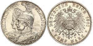 5 Mark Royaume de Prusse (1701-1918) Argent Wilhelm II, German Emperor (1859-1941)