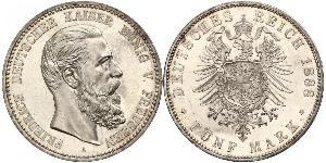 5 Mark Royaume de Prusse (1701-1918) Argent Frédéric III (Empire allemand) (1831-1888)