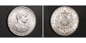 5 Mark Royaume de Prusse (1701-1918) Argent Wilhelm II, German Emperor (1859-1941)