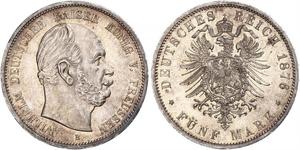 5 Mark Royaume de Prusse (1701-1918) Argent Wilhelm I, German Emperor (1797-1888)