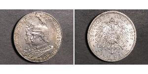 5 Mark Royaume de Prusse (1701-1918) Argent Wilhelm II, German Emperor (1859-1941)