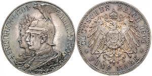 5 Mark Royaume de Prusse (1701-1918) Argent Wilhelm II, German Emperor (1859-1941)