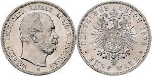 5 Mark Royaume de Prusse (1701-1918) Argent Wilhelm I, German Emperor (1797-1888)