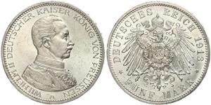 5 Mark Royaume de Prusse (1701-1918) Argent Wilhelm II, German Emperor (1859-1941)