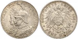 5 Mark Royaume de Prusse (1701-1918) Argent Wilhelm II, German Emperor (1859-1941)