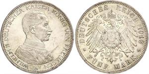 5 Mark Royaume de Prusse (1701-1918) Argent Wilhelm II, German Emperor (1859-1941)