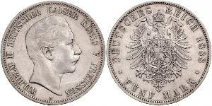 5 Mark Royaume de Prusse (1701-1918) Argent Wilhelm II, German Emperor (1859-1941)