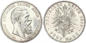 5 Mark Royaume de Prusse (1701-1918) Argent Frédéric III (Empire allemand) (1831-1888)