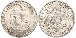 5 Mark Royaume de Prusse (1701-1918) Argent Wilhelm II, German Emperor (1859-1941)