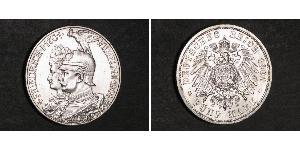 5 Mark Royaume de Prusse (1701-1918) Argent Wilhelm II, German Emperor (1859-1941)