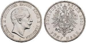 5 Mark Royaume de Prusse (1701-1918) Argent Wilhelm II, German Emperor (1859-1941)