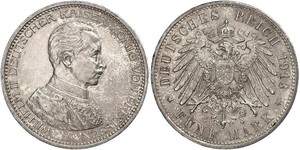 5 Mark Royaume de Prusse (1701-1918) Argent Wilhelm II, German Emperor (1859-1941)