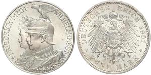 5 Mark Royaume de Prusse (1701-1918) Argent Wilhelm II, German Emperor (1859-1941)