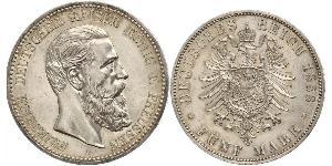 5 Mark Royaume de Prusse (1701-1918) Argent Frédéric III (Empire allemand) (1831-1888)