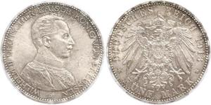 5 Mark Royaume de Prusse (1701-1918) Argent Wilhelm II, German Emperor (1859-1941)