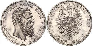 5 Mark Royaume de Prusse (1701-1918) Argent Frédéric III (Empire allemand) (1831-1888)