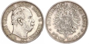 5 Mark Royaume de Prusse (1701-1918) Argent Wilhelm I, German Emperor (1797-1888)