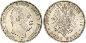 5 Mark Royaume de Prusse (1701-1918) Argent Wilhelm I, German Emperor (1797-1888)