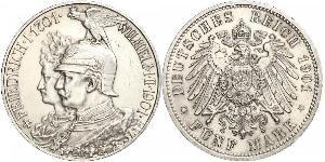 5 Mark Royaume de Prusse (1701-1918) Argent Wilhelm II, German Emperor (1859-1941)