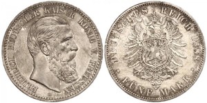 5 Mark Royaume de Prusse (1701-1918) Argent Frédéric III (Empire allemand) (1831-1888)