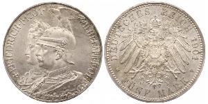 5 Mark Royaume de Prusse (1701-1918) Argent Wilhelm II, German Emperor (1859-1941)