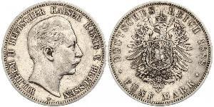 5 Mark Royaume de Prusse (1701-1918) Argent Wilhelm II, German Emperor (1859-1941)