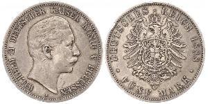 5 Mark Royaume de Prusse (1701-1918) Argent Wilhelm II, German Emperor (1859-1941)