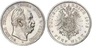 5 Mark Royaume de Prusse (1701-1918) Argent Wilhelm I, German Emperor (1797-1888)