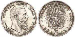 5 Mark Royaume de Prusse (1701-1918) Argent Frédéric III (Empire allemand) (1831-1888)