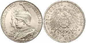 5 Mark Royaume de Prusse (1701-1918) Argent Wilhelm II, German Emperor (1859-1941)