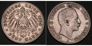 5 Mark Royaume de Prusse (1701-1918) Argent Wilhelm II, German Emperor (1859-1941)