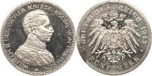 5 Mark Royaume de Prusse (1701-1918) Argent Wilhelm II, German Emperor (1859-1941)