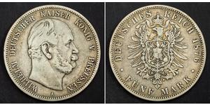 5 Mark Royaume de Prusse (1701-1918) Argent Wilhelm I, German Emperor (1797-1888)