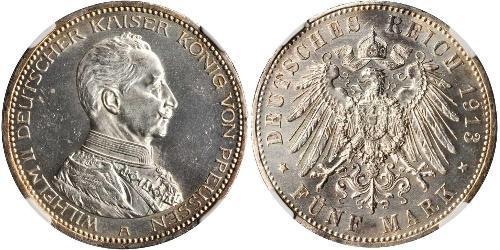 5 Mark Royaume de Prusse (1701-1918) Argent Wilhelm II, German Emperor (1859-1941)