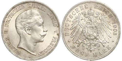 5 Mark Royaume de Prusse (1701-1918) Argent Wilhelm II, German Emperor (1859-1941)