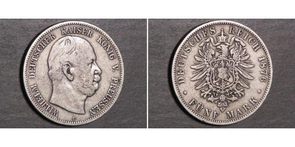 5 Mark Royaume de Prusse (1701-1918) Argent Wilhelm I, German Emperor (1797-1888)