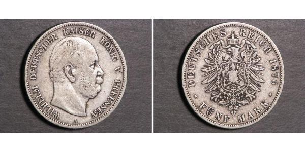 5 Mark Royaume de Prusse (1701-1918) Argent Wilhelm I, German Emperor (1797-1888)