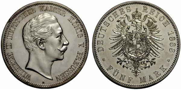 5 Mark Royaume de Prusse (1701-1918) Argent Wilhelm II, German Emperor (1859-1941)