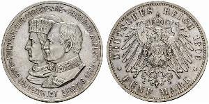 5 Mark Royaume de Saxe (1806 - 1918) Argent Frédéric-Auguste III de Saxe (1865-1932)