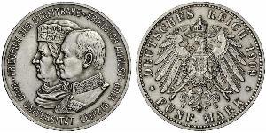 5 Mark Royaume de Saxe (1806 - 1918) Argent Frédéric-Auguste III de Saxe (1865-1932)