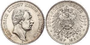 5 Mark Royaume de Saxe (1806 - 1918) Argent Frédéric-Auguste III de Saxe (1865-1932)