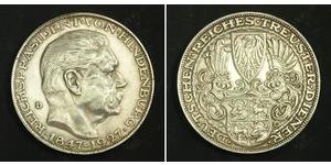 5 Mark République de Weimar (1918-1933) Argent Paul von Hindenburg