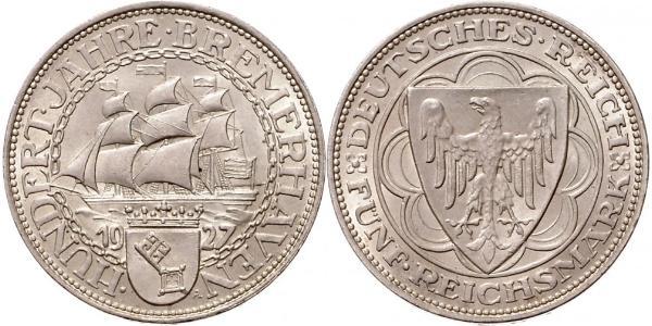 5 Mark République de Weimar (1918-1933) Argent 