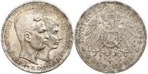 5 Mark Ducato di Brunswick (1815 - 1918) Argento Ernesto Augusto III di Brunswick (1887 - 1953)