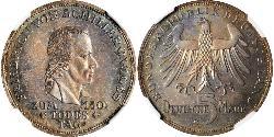 5 Mark Germania Ovest (1949-1990) Argento Friedrich Schiller